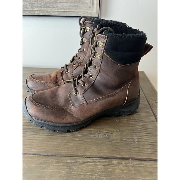 Lands End Men's All Weather Leather Sherpa Insulated Winter Snow Work Boots 9D - Picture 1 of 8